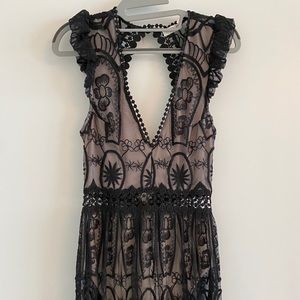 Like New embroidered black dress with bodysuit